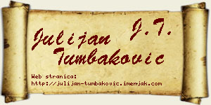 Julijan Tumbaković vizit kartica